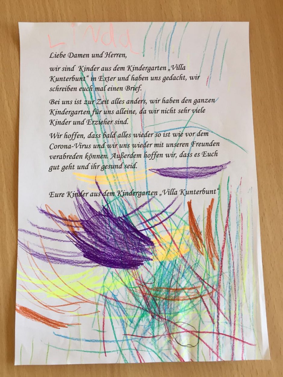 Neues aus dem Kinder-Homeoffice – Kita Villa Kunterbunt